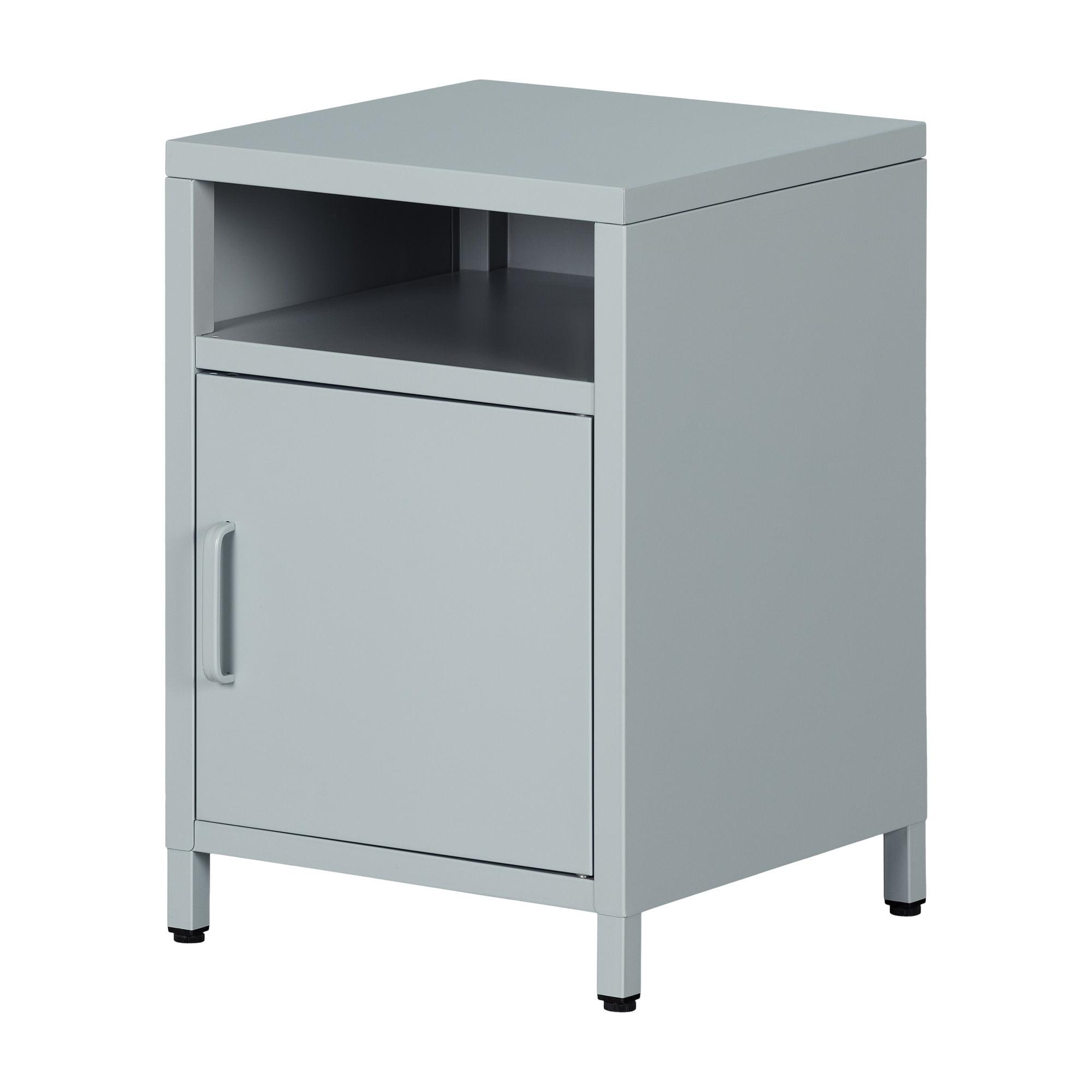 Sweedi Light Blue Metal 1-Door Nightstand