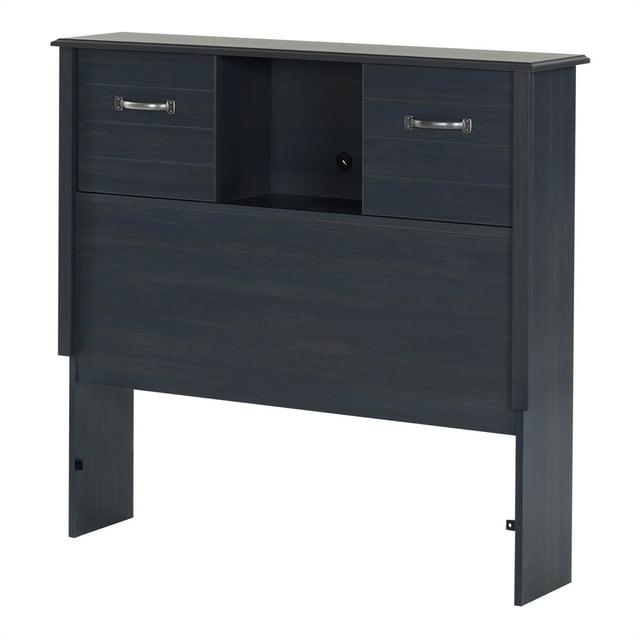 South Shore Ulysses Blueberry Bookcase Headboard with Sliding Doors, Multiple Sizes