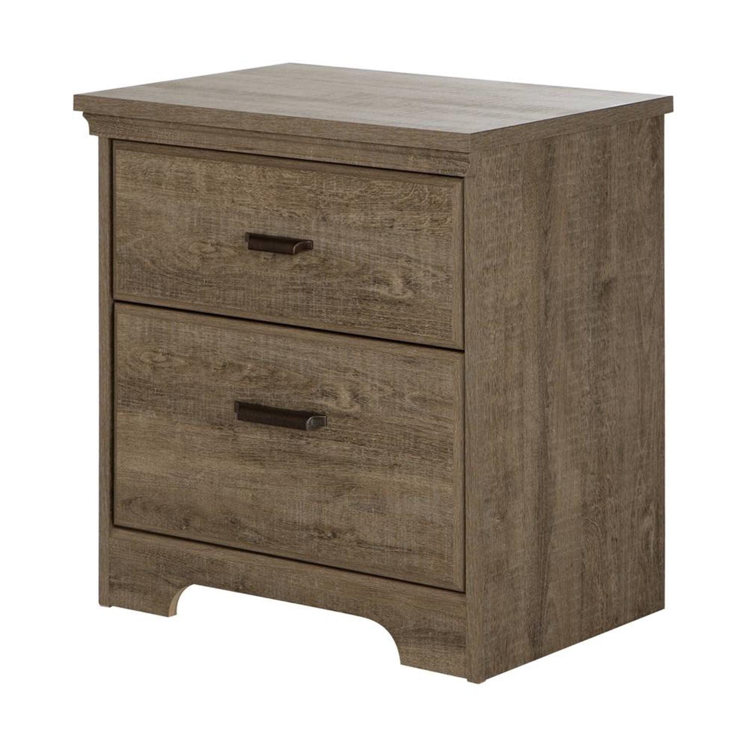 Versa Weathered Oak 2-Drawer Traditional Nightstand