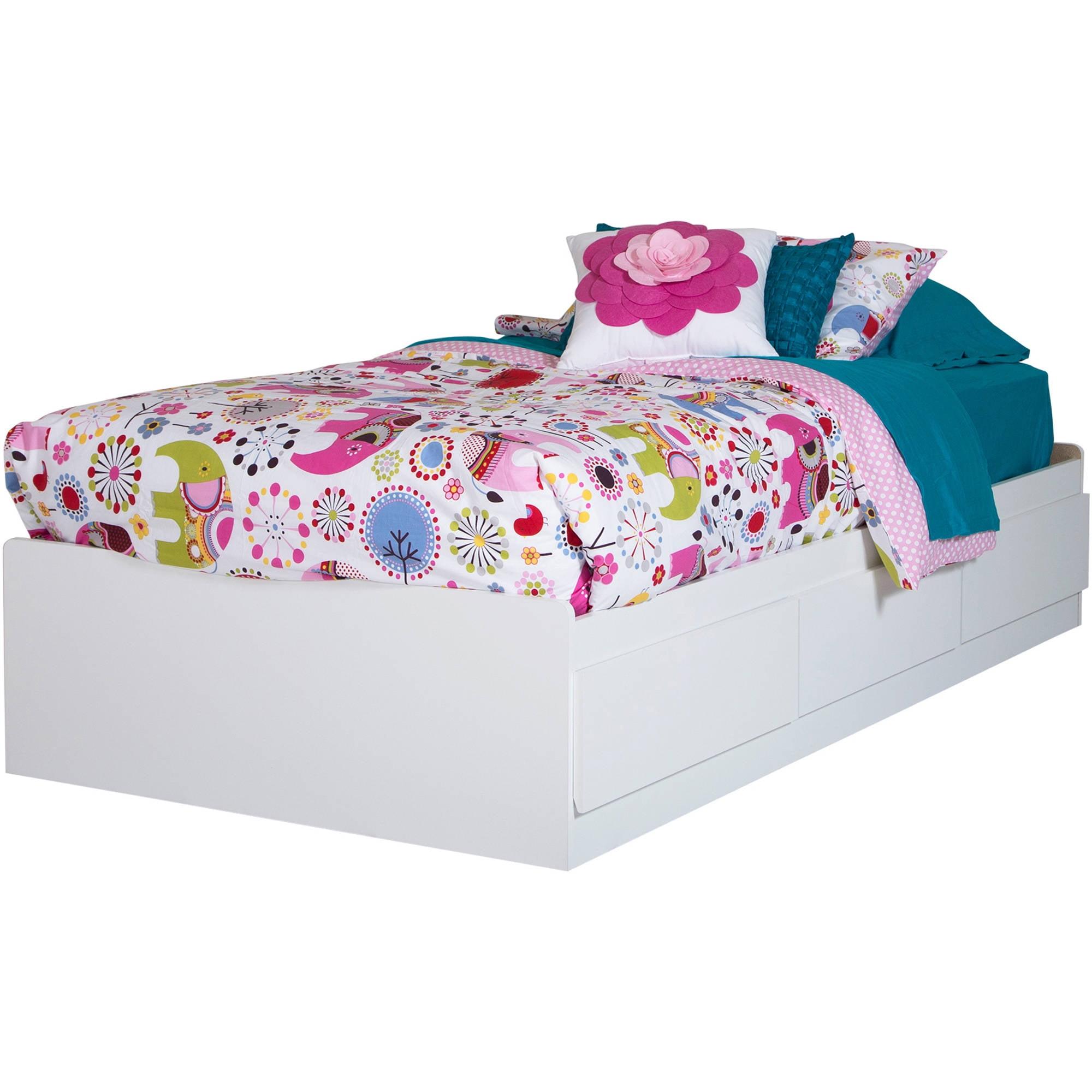 Pure White Twin Captain's Bed with 3 Drawers