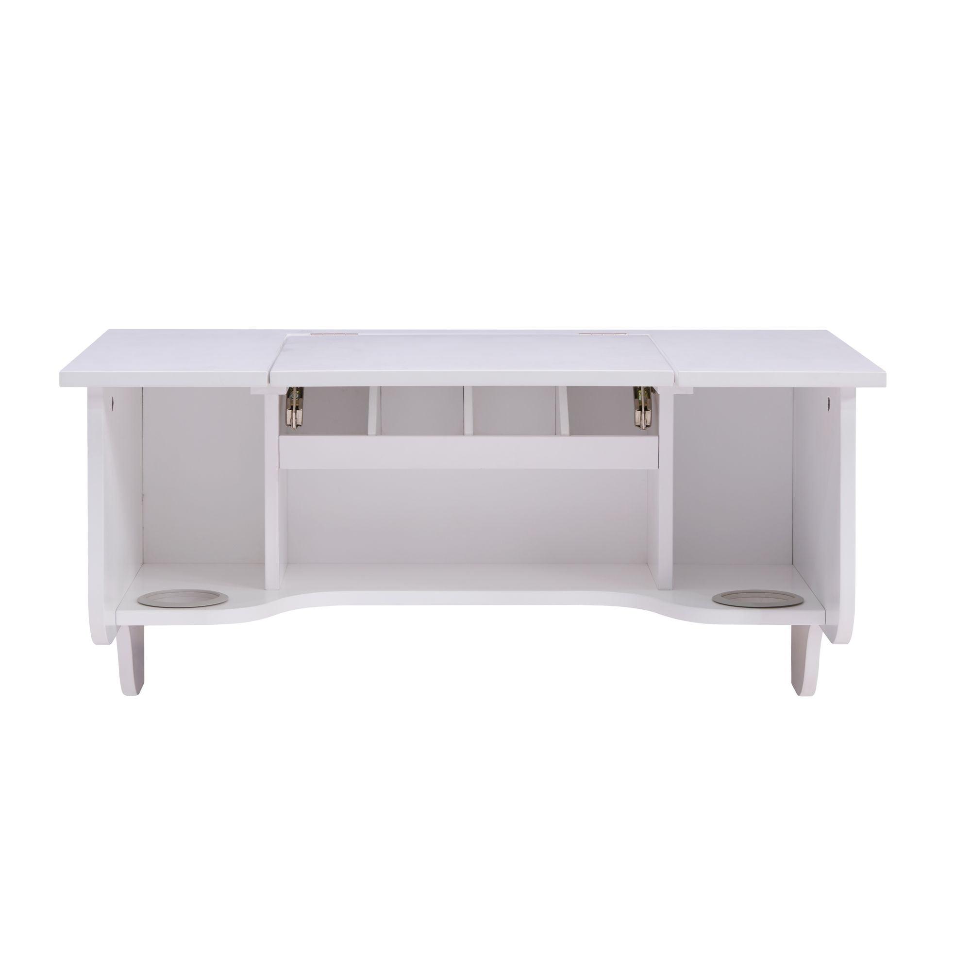 Wall Mount Ledge With Vanity Mirror - Transitional Style - White - SEI