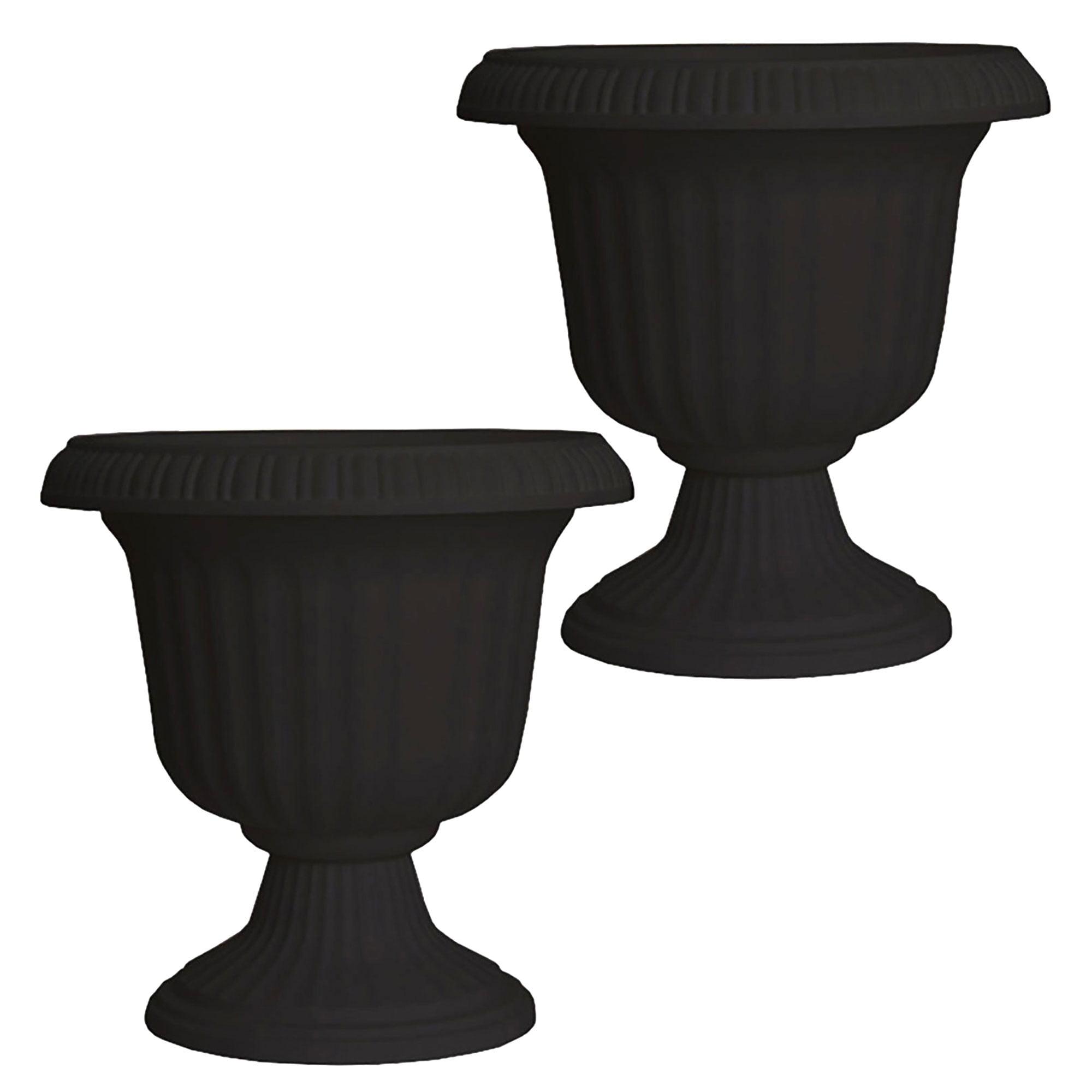 Southern Patio 14 Inch Lightweight Outdoor Utopian Urn Planter (2 Pack)