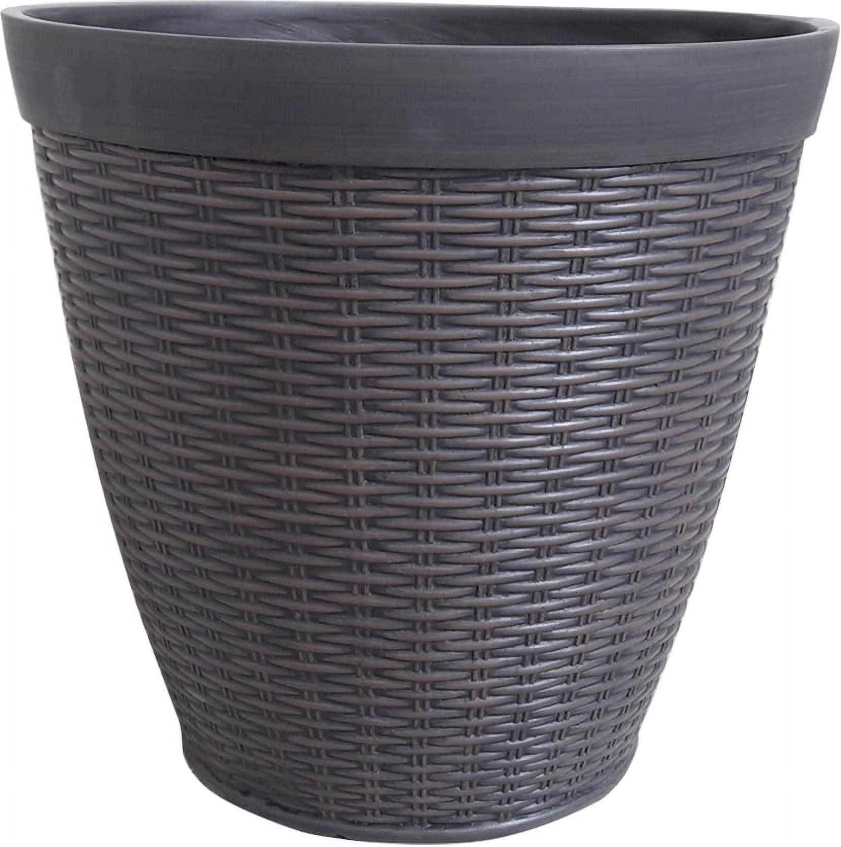 Southern Patio 15" Jamaica Wicker Planter, Dark Coffee - Southern Patio
