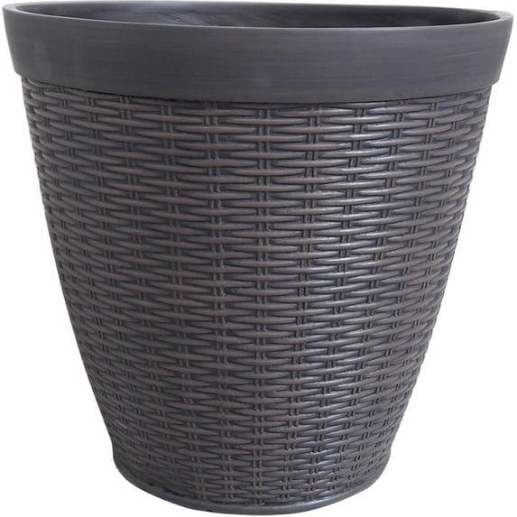 Southern Patio 15" Jamaica Wicker Planter, Dark Coffee - Southern Patio
