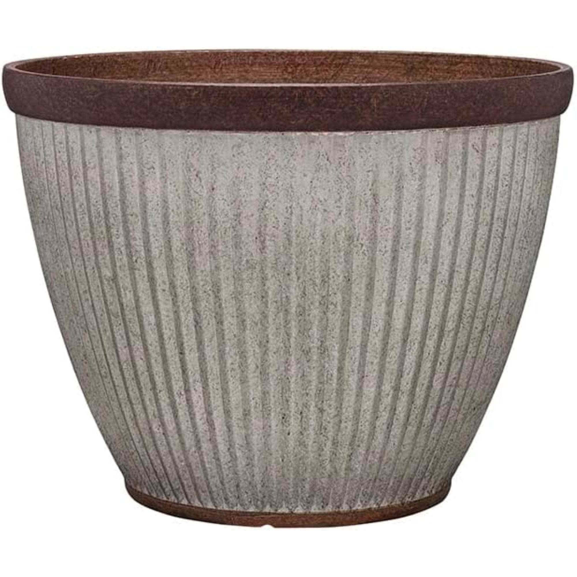 Southern Patio Westlake Indoor/Outdoor Pleated Planter with Galvanized Finish, Silver, 10in