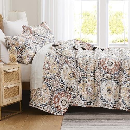 Southshore Fine Living Kilim Oversized 2-Piece Quilt Set Natural Twin / Twin XL