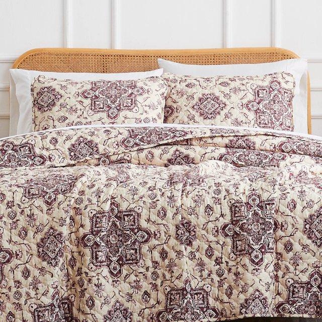 Southshore Fine Living Oversized Persia Lightweight 3-Piece Quilt Set Eggplant Full / Queen
