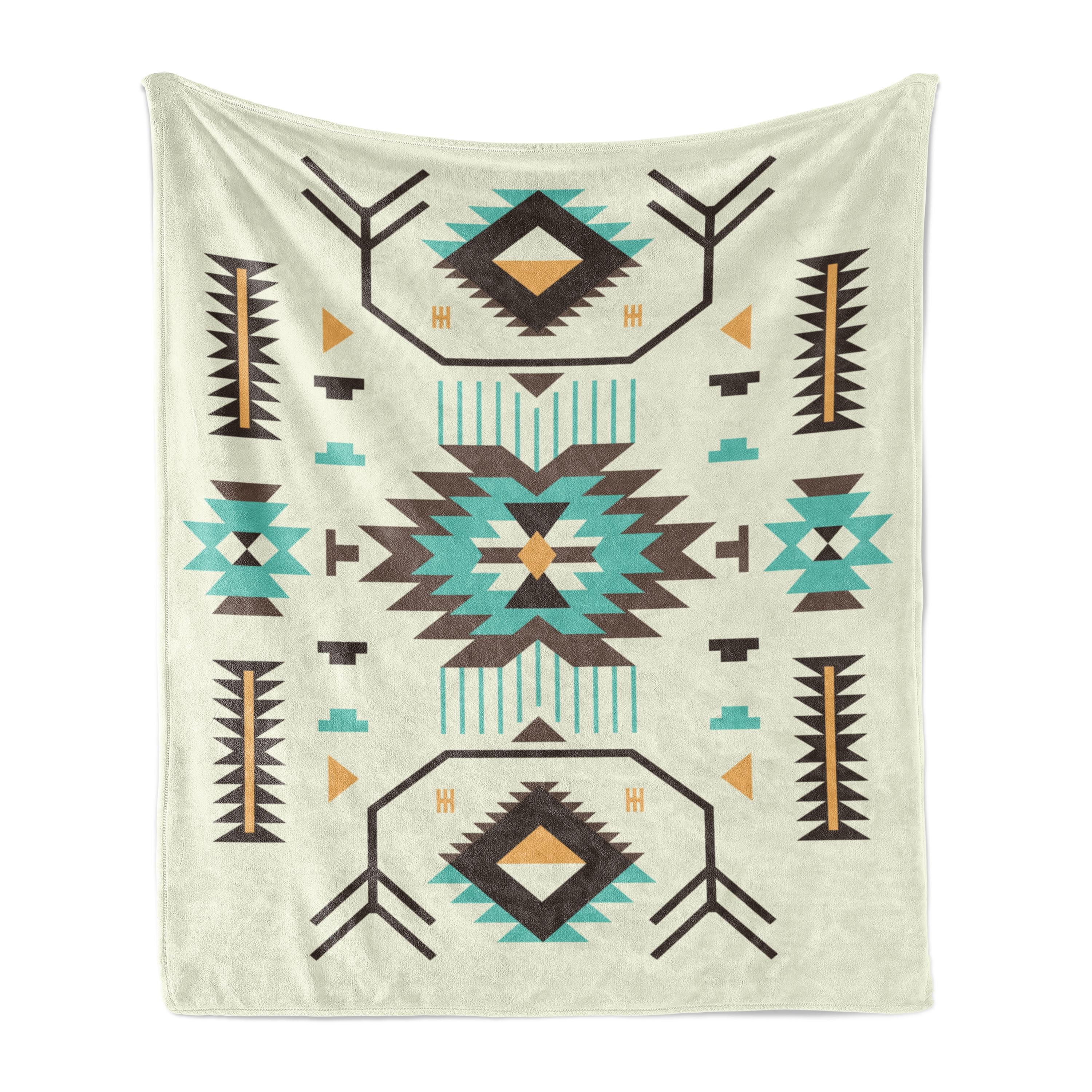 Ambesonne Southwestern Fleece Throw Blanket Aztec Art Multicolor