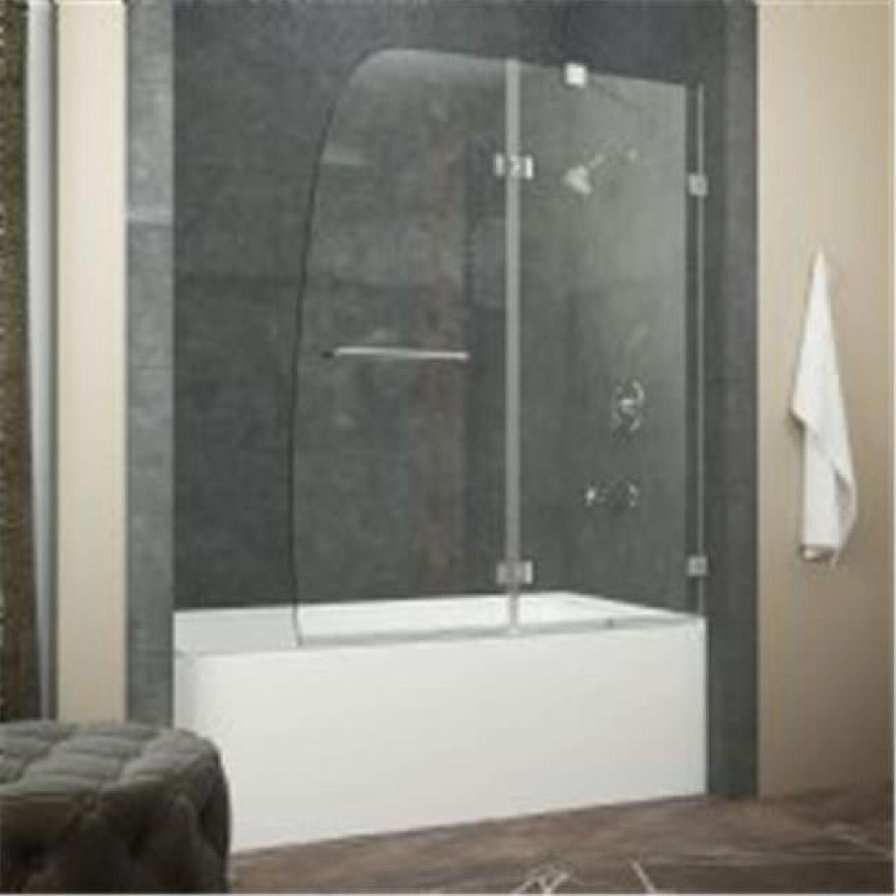 Herald Series 58" H Hinged Frameless Tub Door