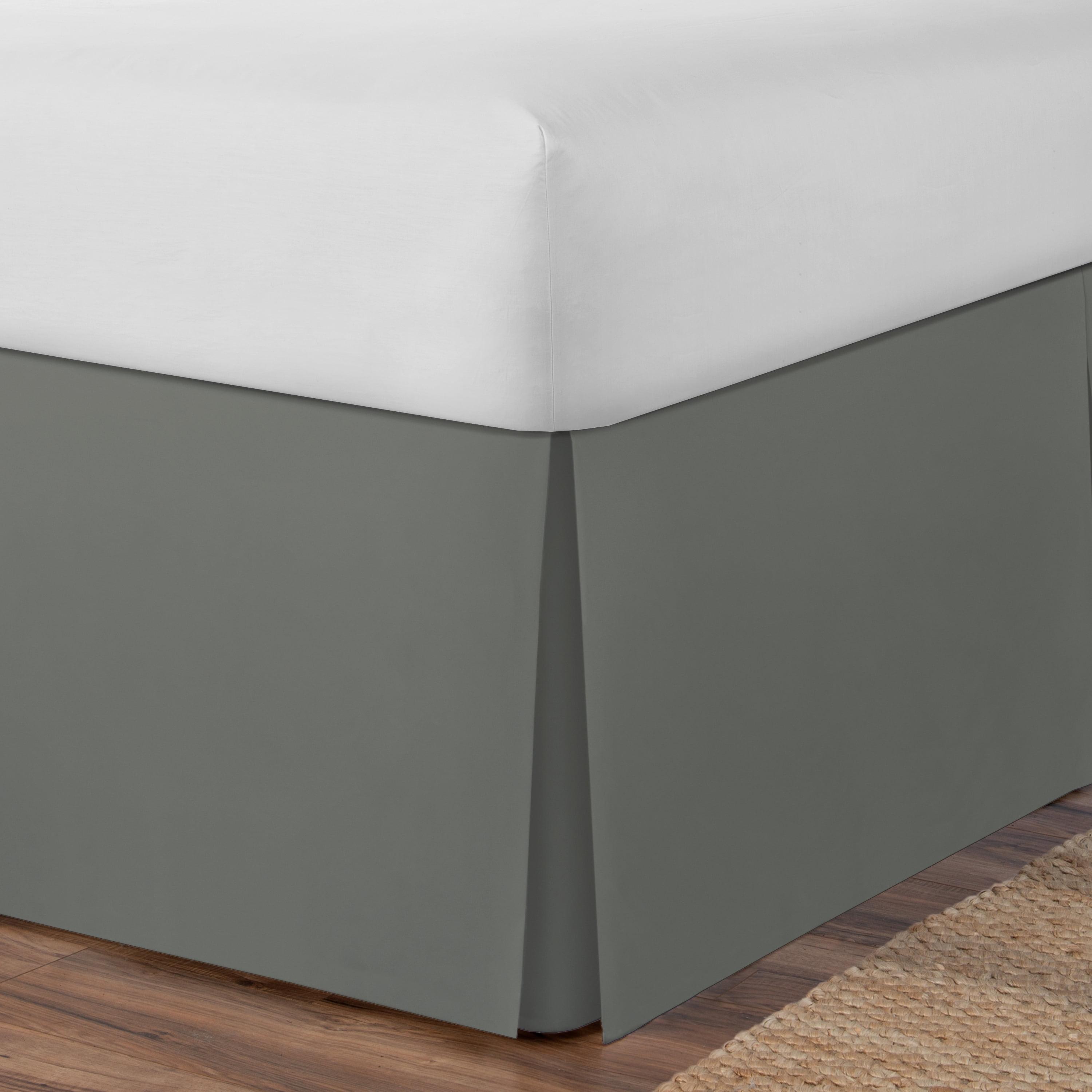 Twin Silver Polyester 21" Drop Length Bed Skirt