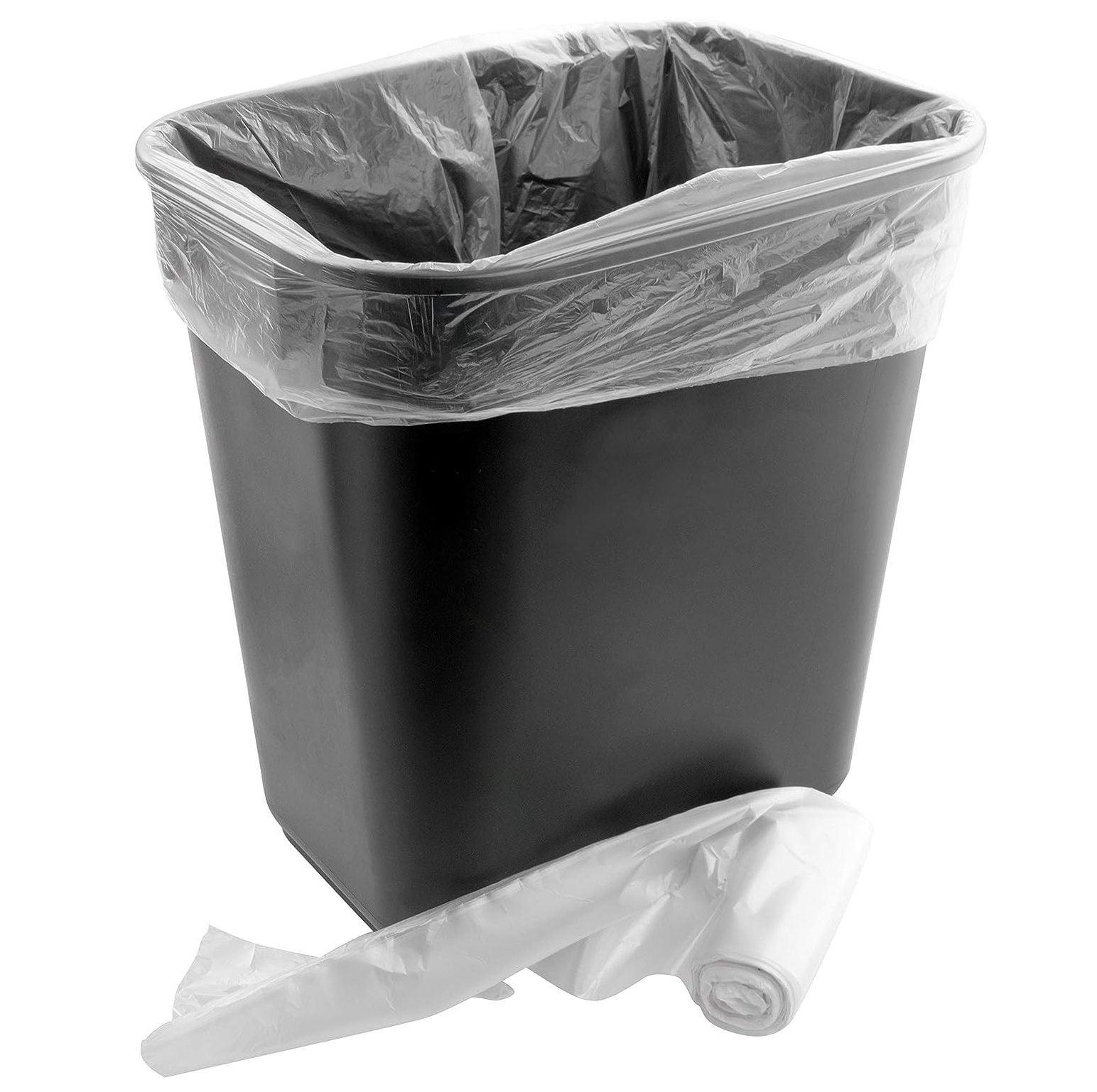 Black Plastic 4-Gallon Rectangular Waste Bin with Liners