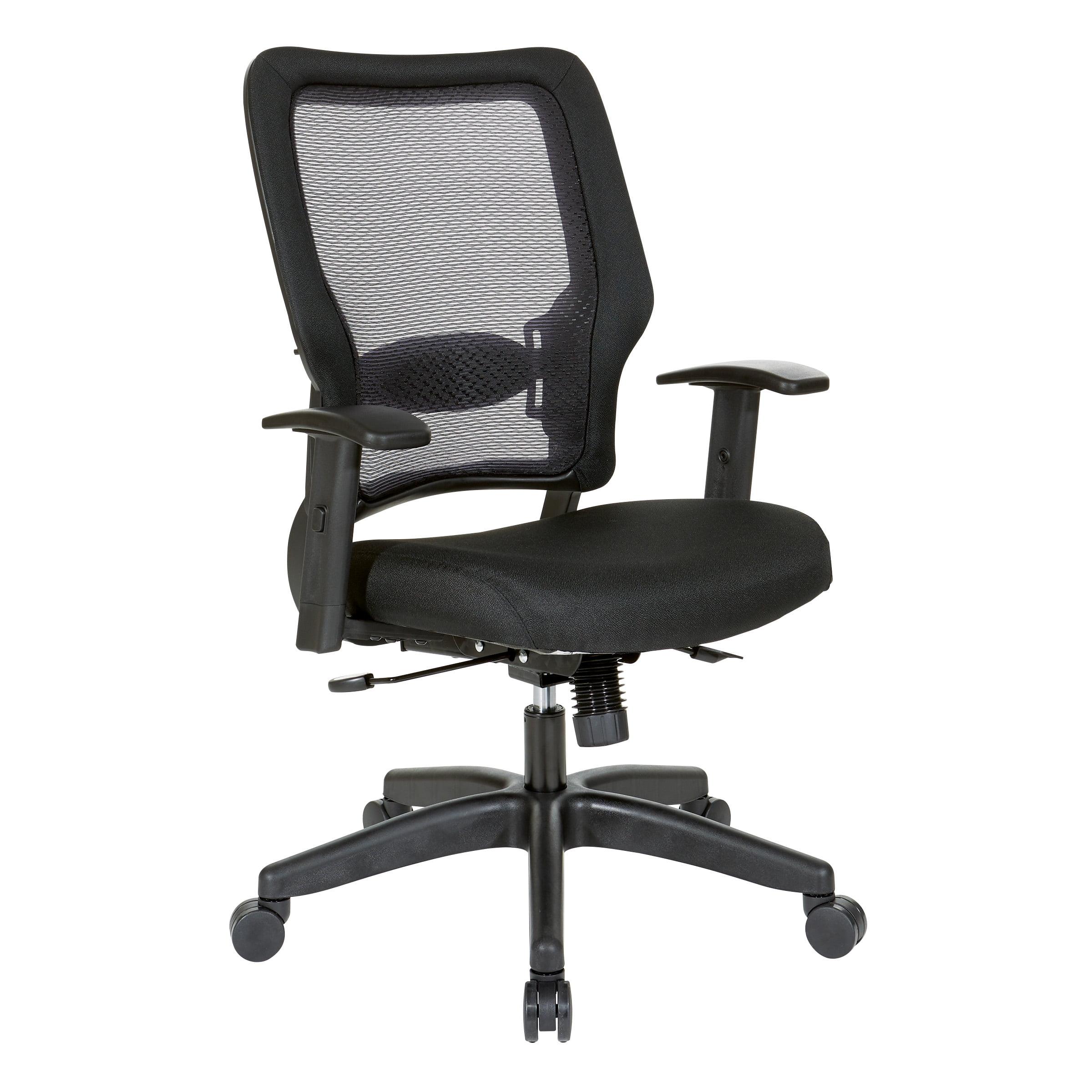 Black Adjustable Ergonomic Office Chair with Mesh Back and Fabric Seat