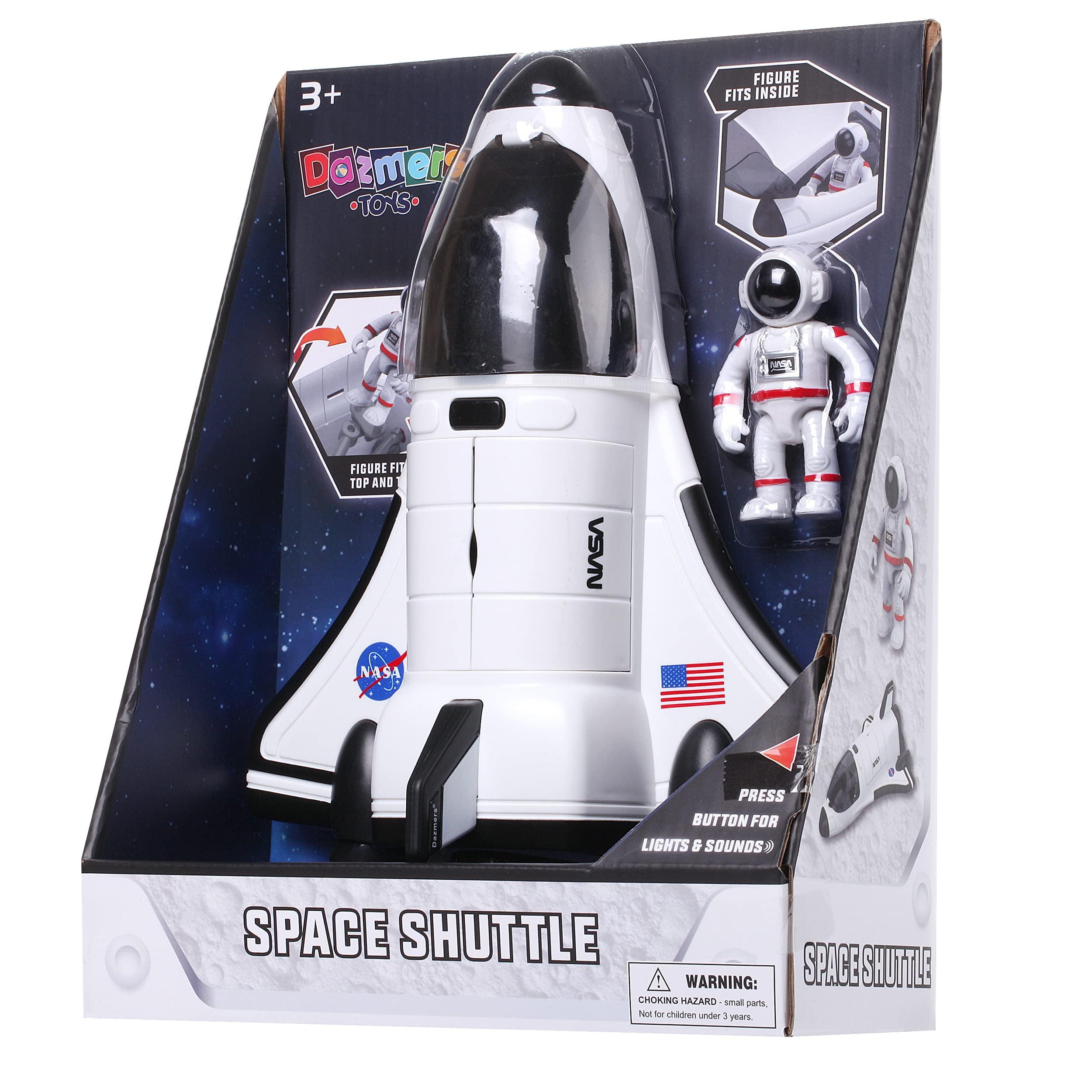 Space Shuttle Toy with Astronaut Figure, Lights Up with Light and Blast Off Sound Effects