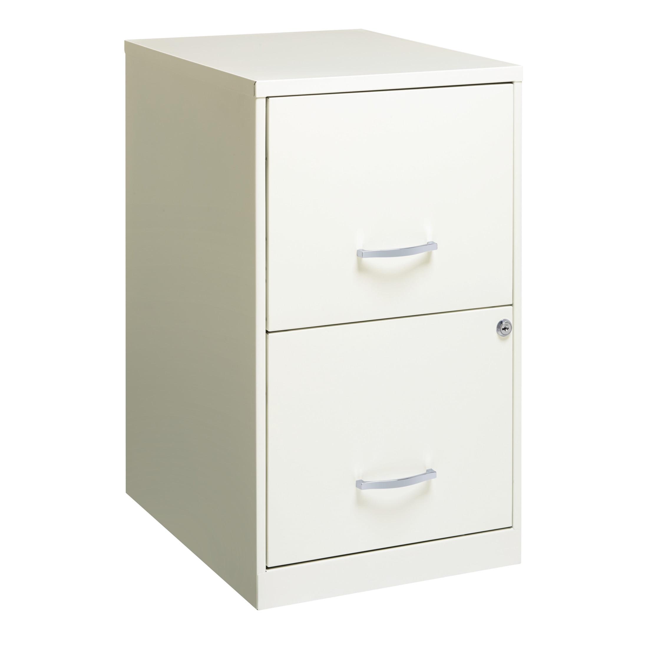 Pearl White 18" Steel 2-Drawer Vertical File Cabinet