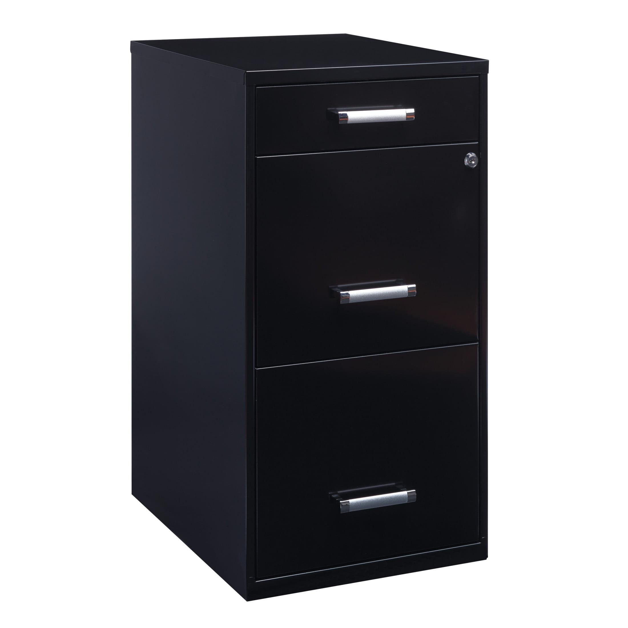 Width Pencil Drawer Vertical File Cabinet, Black
