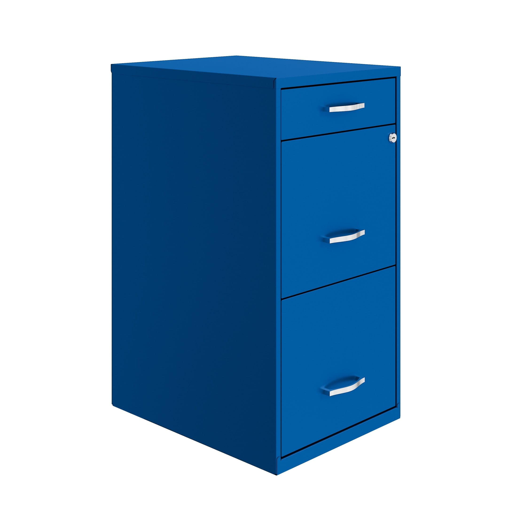 Classic Blue 3-Drawer Lockable Pedestal File Cabinet