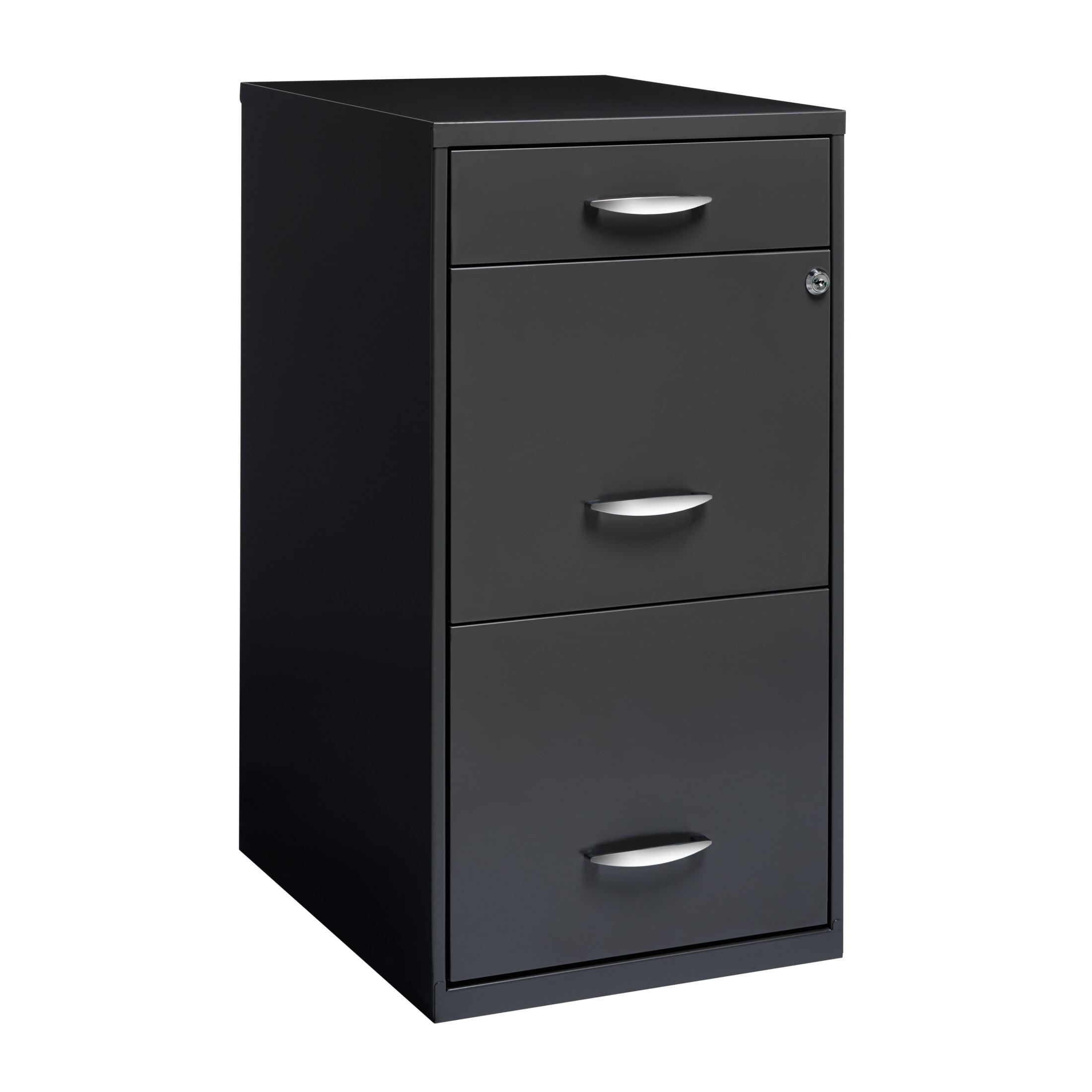 Charcoal 3-Drawer Lockable Mobile Metal File Cabinet