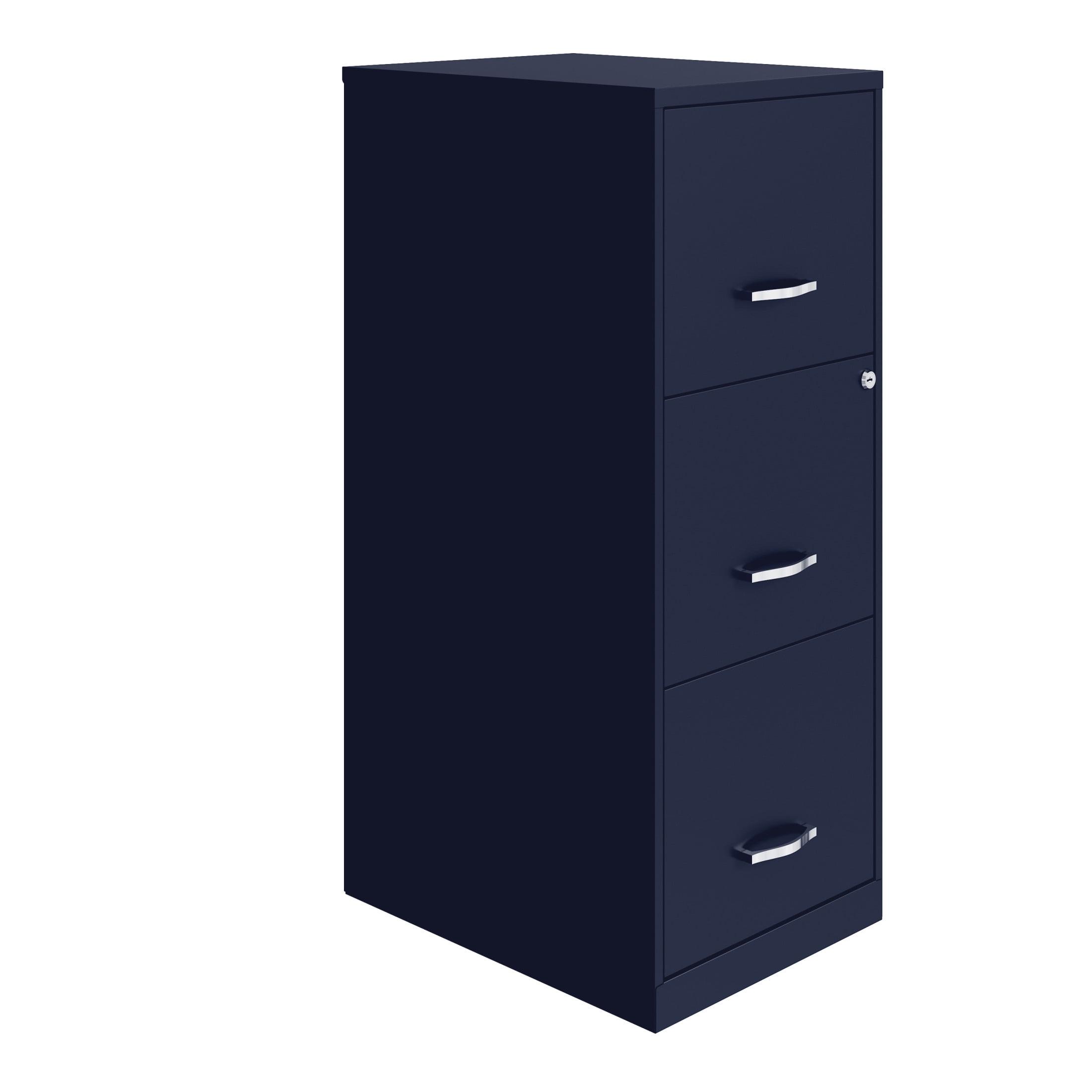 Space Solutions 18" Deep 3 Drawer Smart Letter Width Vertical File Cabinet, Navy