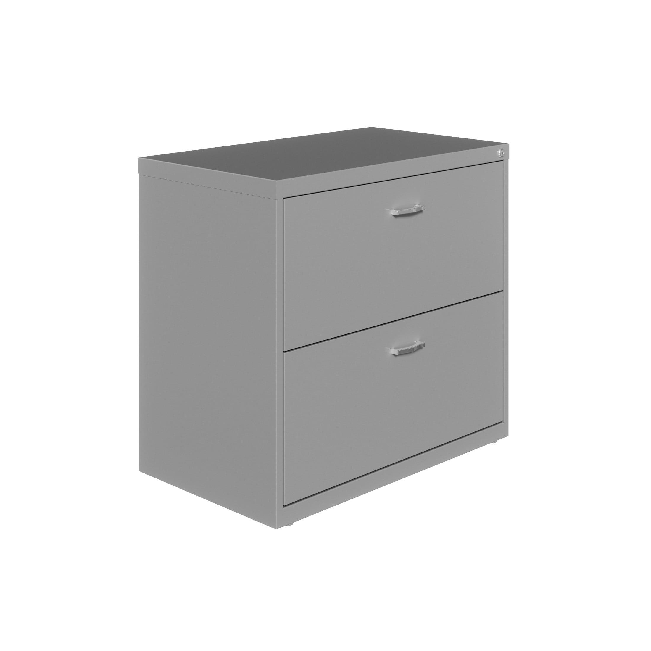 Arctic Silver 2-Drawer Lockable Steel Lateral File Cabinet