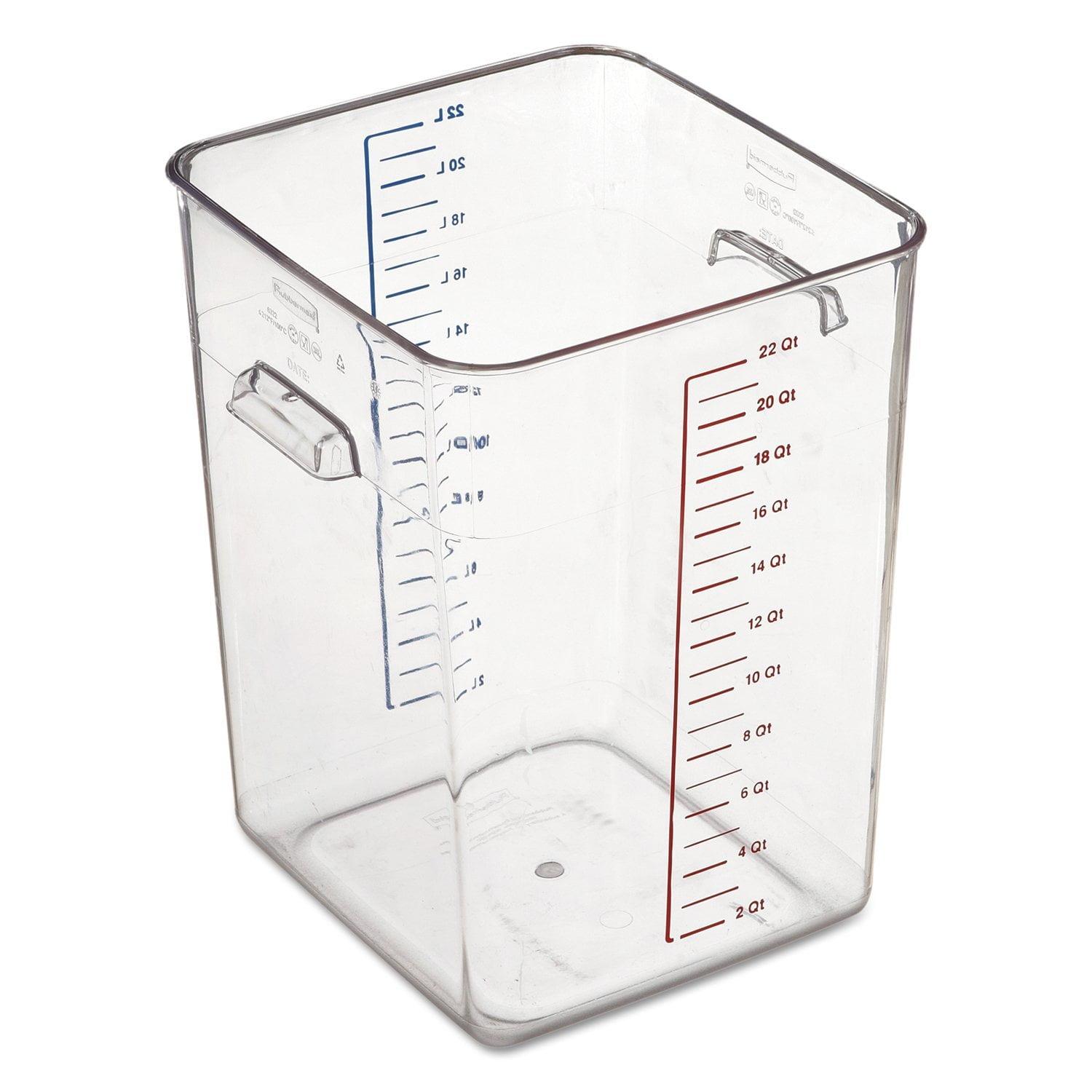 SpaceSaver Square Containers, 22 qt, 10 1/2 x 11.3 x 14.4 in, Clear
