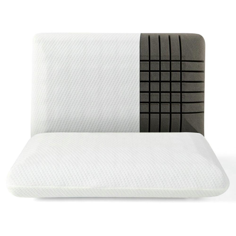 Canddidliike 2 Pieces Bamboo Charcoal Memory Foam Pillow for Pain Relief Sleeping,