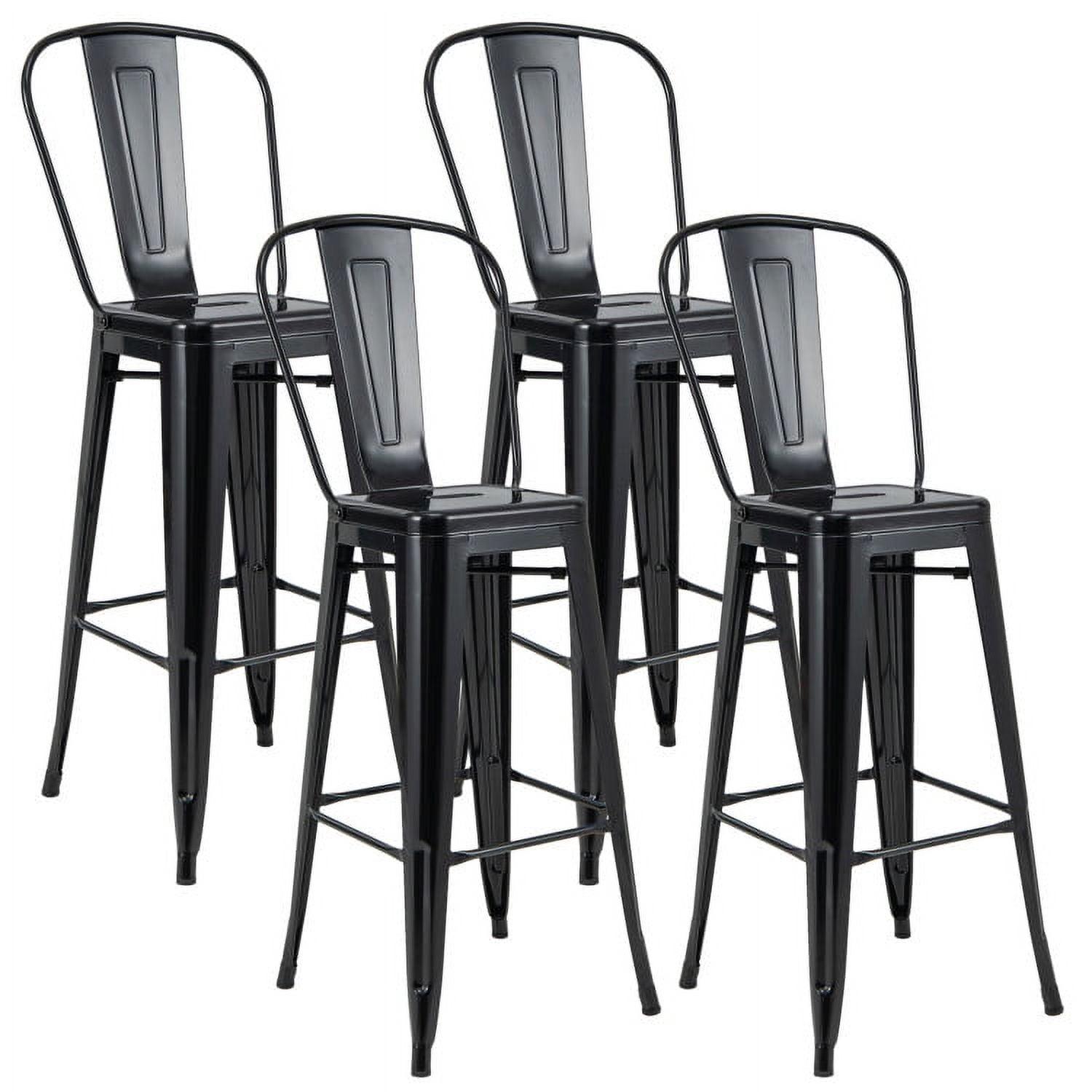Costway 30" Bar Height Chairs with Footrest & Removable Backrest Rubber Feet for Kitchen