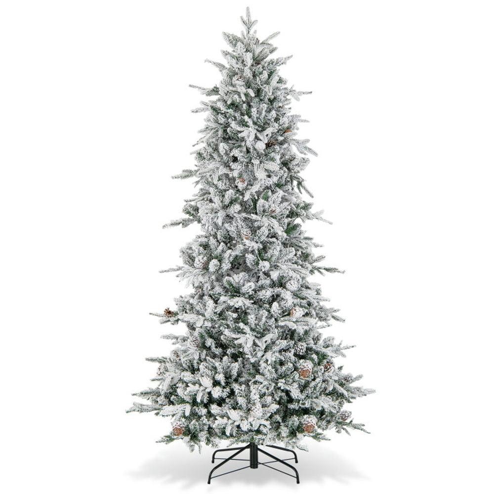 Fraser Hill Farm Fraser Hill Farm Flocked Mountain Pine Christmas Tree with LED Lights