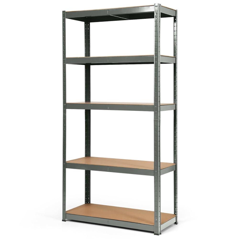 Canddidliike 72 Inch Storage Rack with 5 Adjustable Shelves for Books Kitchenware-Gray, Storage Shelving Unit for Kitchen Pantry Basement Bathroom