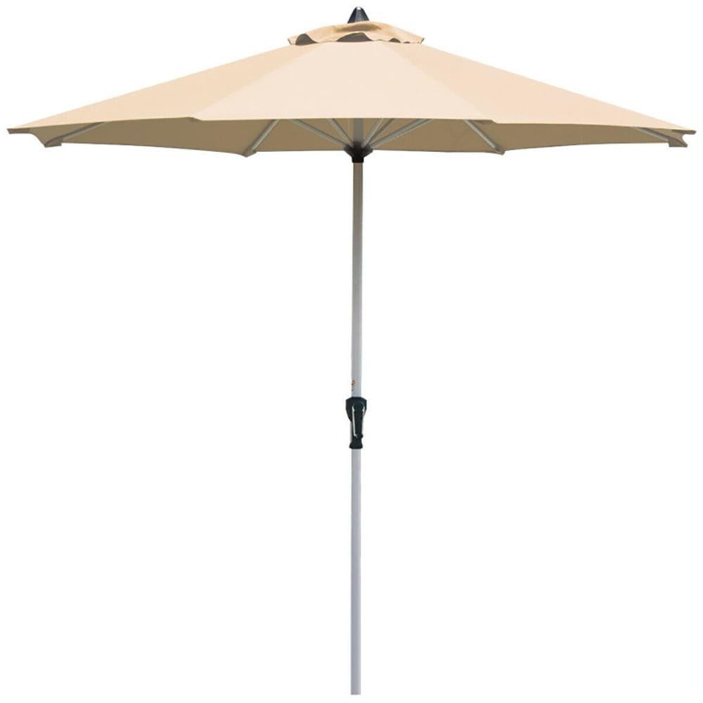 Beige 9 ft Octagon Market Umbrella with Aluminum Pole