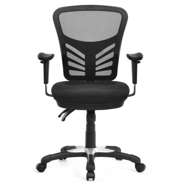 Spaco Ergonomic Mesh Office Chair with Adjustable Back Height and Armrests-Black, Home Office Computer Desk Chair, Ergonomic Office Chair for Bedroom,Study