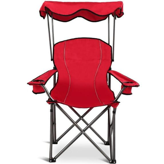 Arlmont & Co. Portable Folding Beach Canopy Chair With Cup Holders