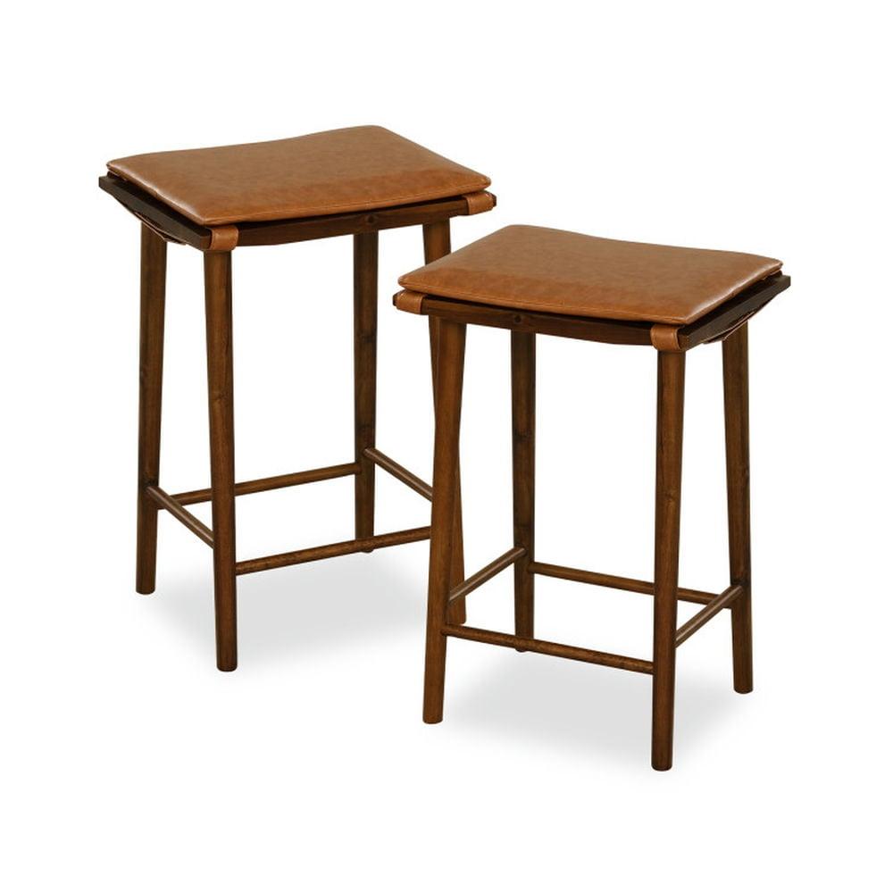 Kadyn Bar Stools, Barstools, Counter Stools, Island Stools, Bar Chairs,Set of 2 25.5 Inch Barstools with Removable Cushion and Footrest