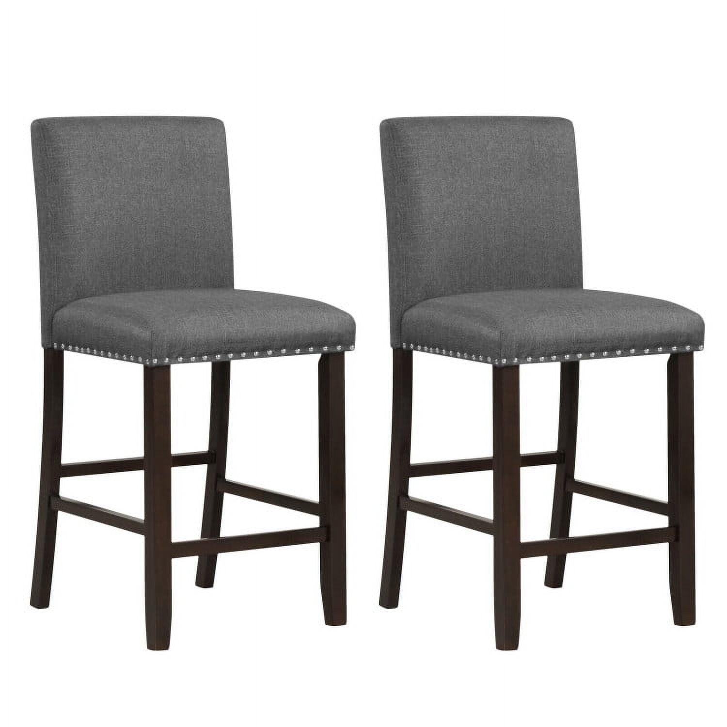 Spaco Set of 2 Linen Fabric Bar Stools with Back for Kitchen Island, Bar Height Stools, Counter Height Bar Stools for Kitchen, Dining Room