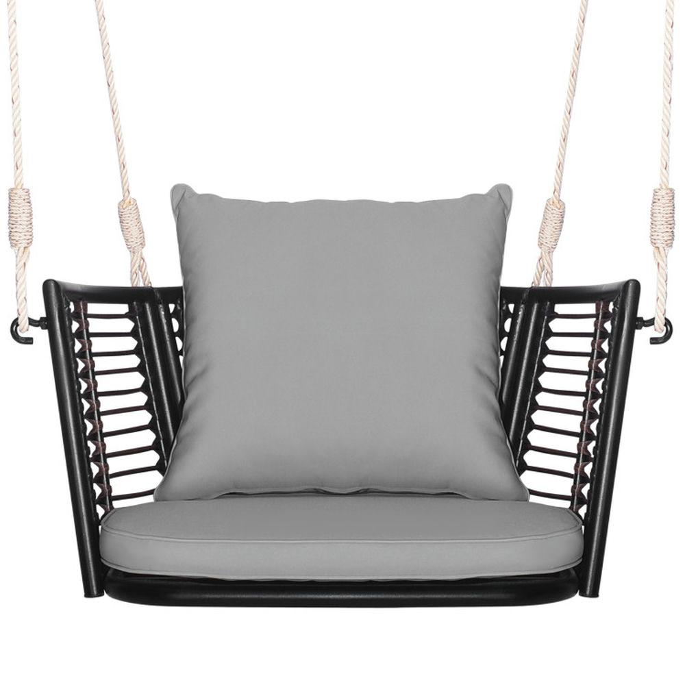 Arlmont & Co. Arlmont & Co. Patio Hanging Rattan Basket Chair Swing Hammock Chair With Seat Cushion