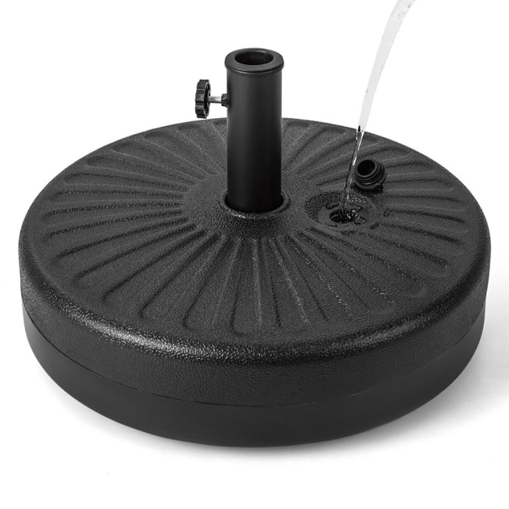 Costway 20'' Round 23L Water Filled Umbrella Base Stand Self-filled Patio Furniture Black