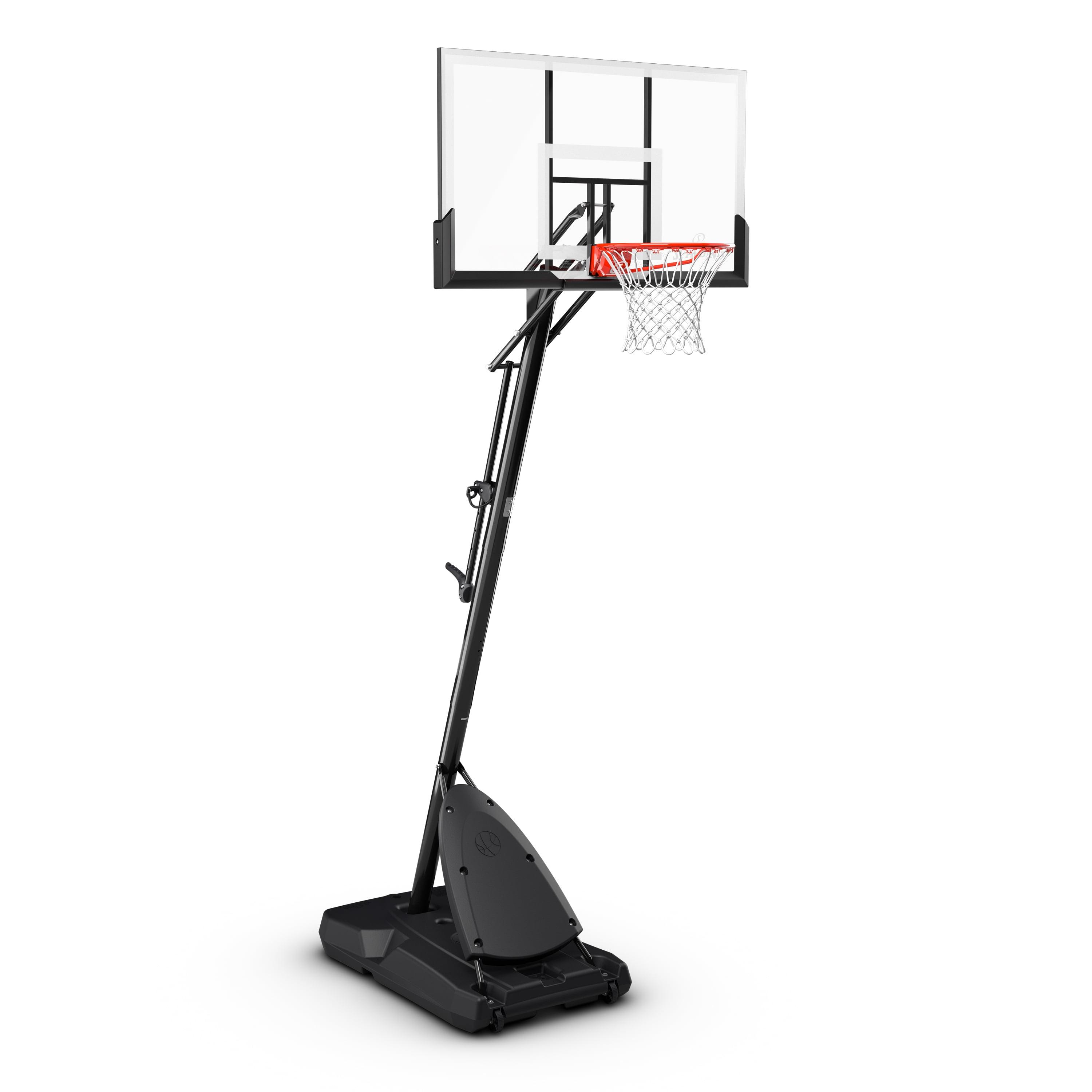 Spalding 54-Inch Portable Basketball Hoop with Shatter-Proof Polycarbonate Backboard, Adjustable ExactaHeight System & Pro Slam Rim-Outdoor Play