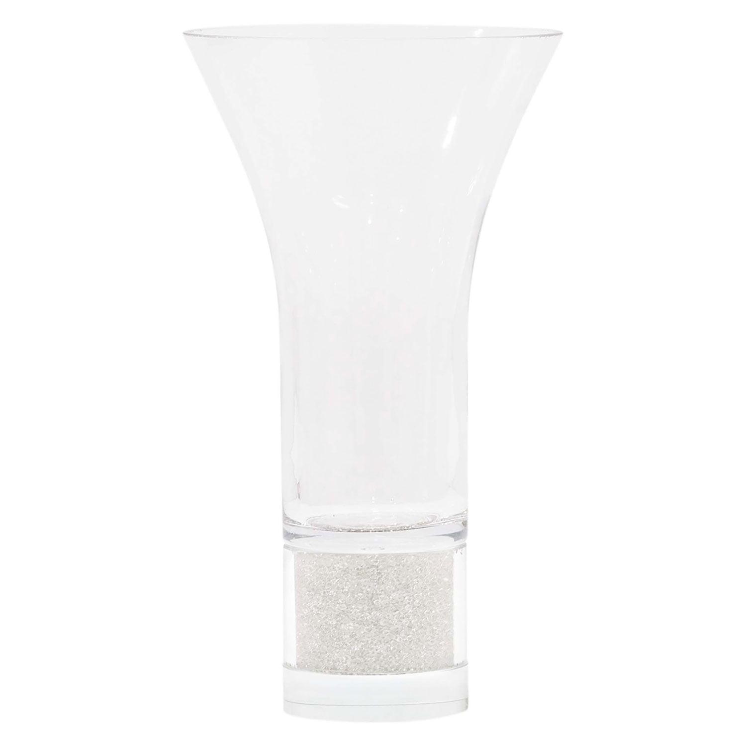 Elegant 11.5" Silver Crystal-Filled Table Vase