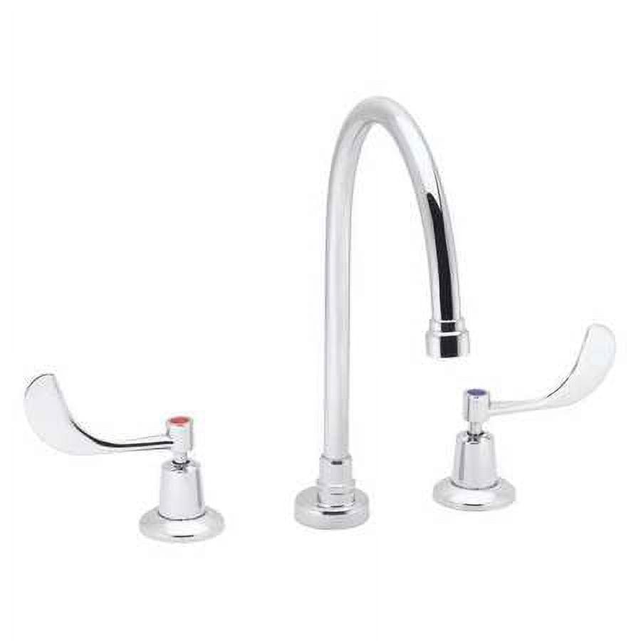 Elegant Polished Chrome Gooseneck Bathroom Sink Faucet with Vandal-Resistant Wrist Blade Handles