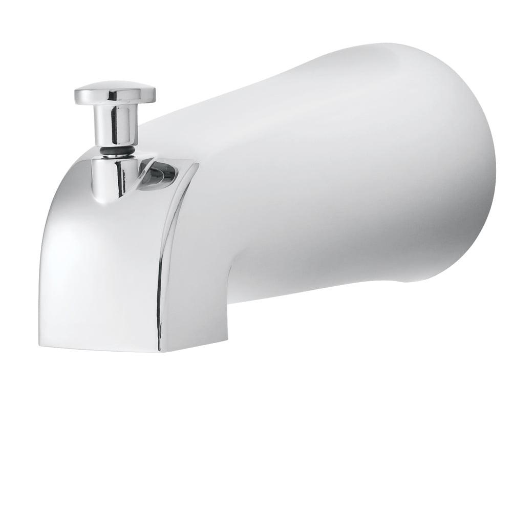 Polished Chrome Diverter Tub Spout with Clean Linear Curves