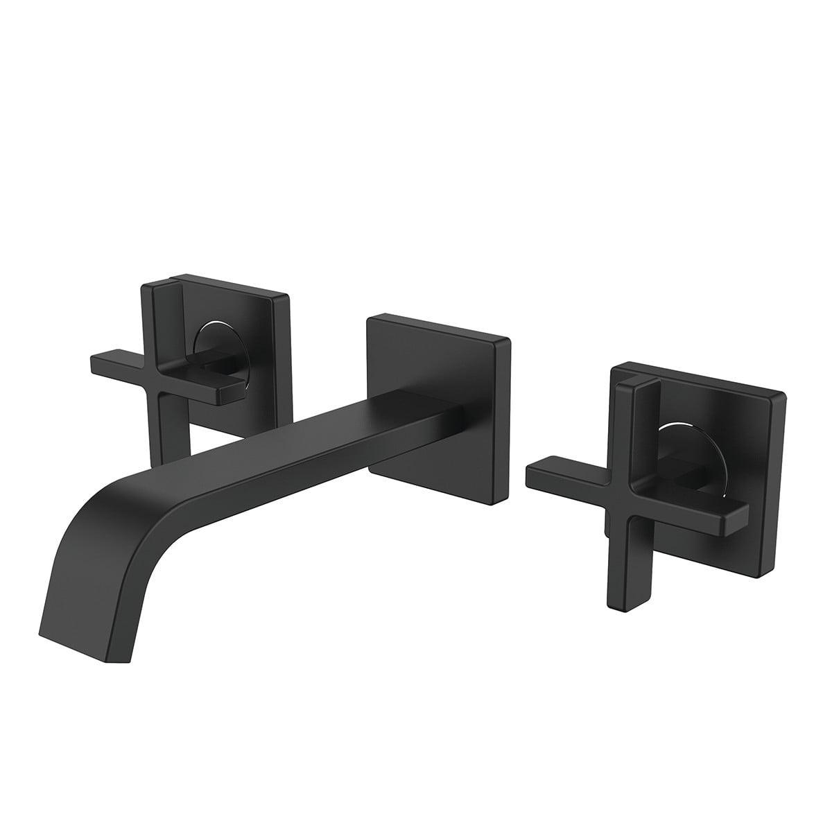 Lura 9.65" Matte Black Industrial Wall-Mounted Faucet