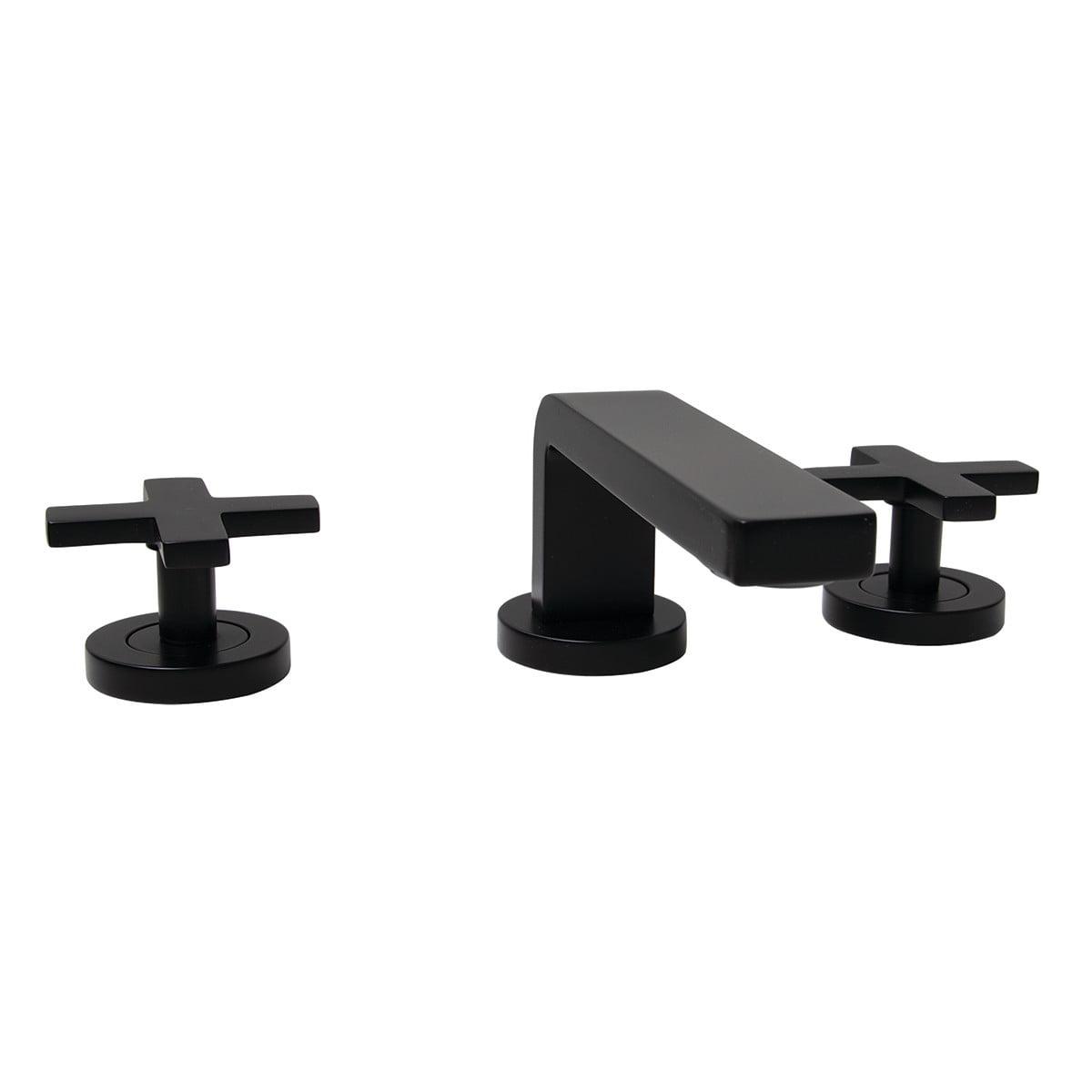 Matte Black Brass and Zinc Widespread Bathroom Faucet