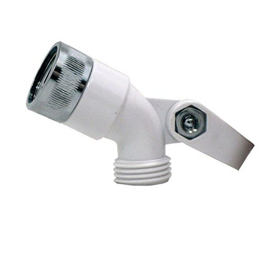 Versatile White and Chrome Plastic Swivel Connector