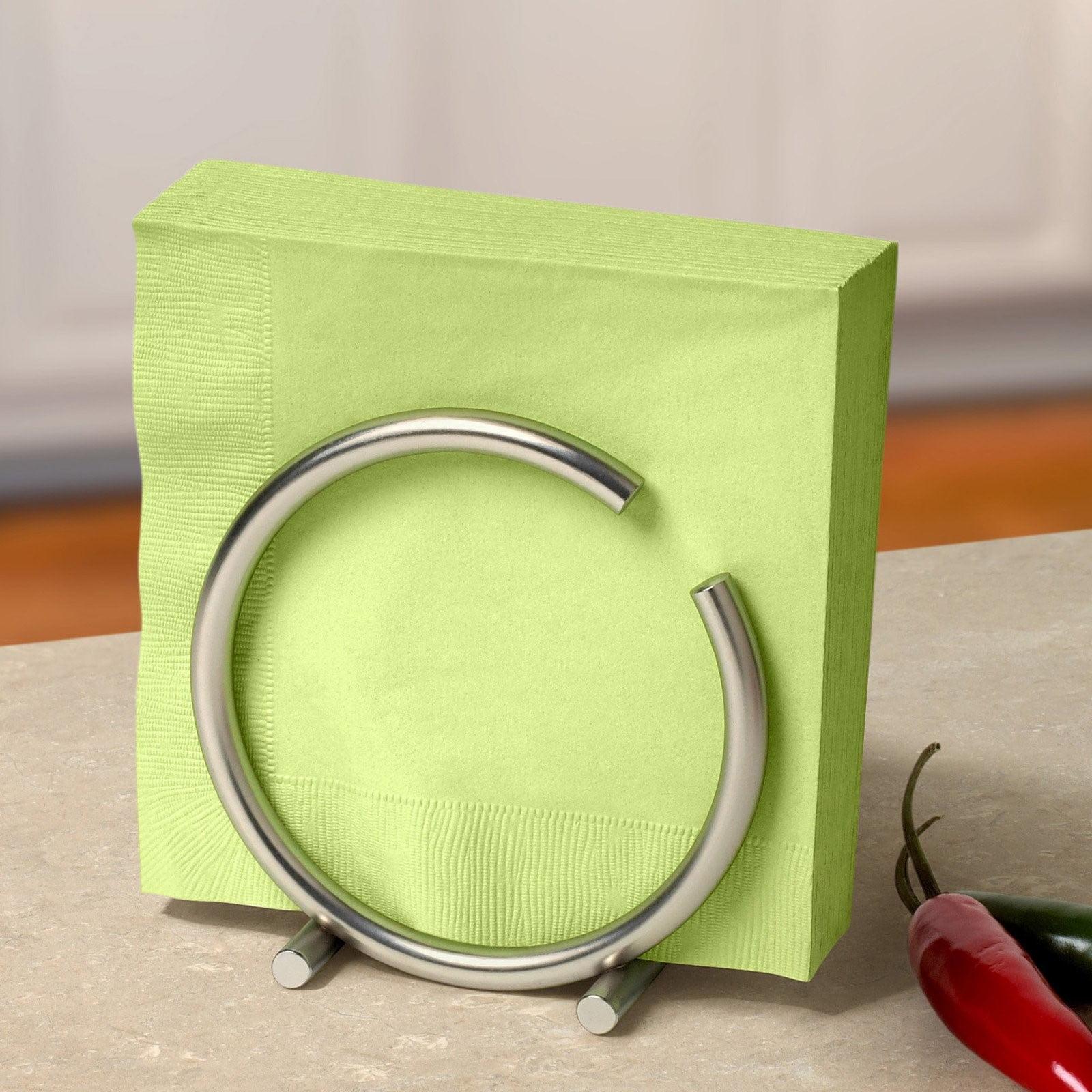 Satin Nickel Round Metal Napkin Holder