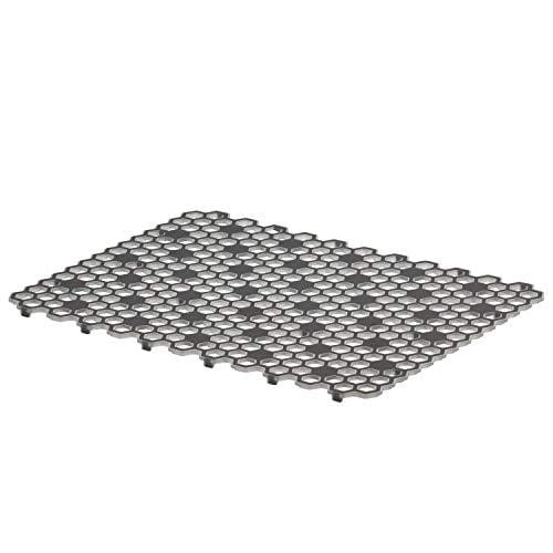 Spectrum  16 x 0.5 x 11.75 in. Hexa Plastic Sink Mat, Clear & Gray