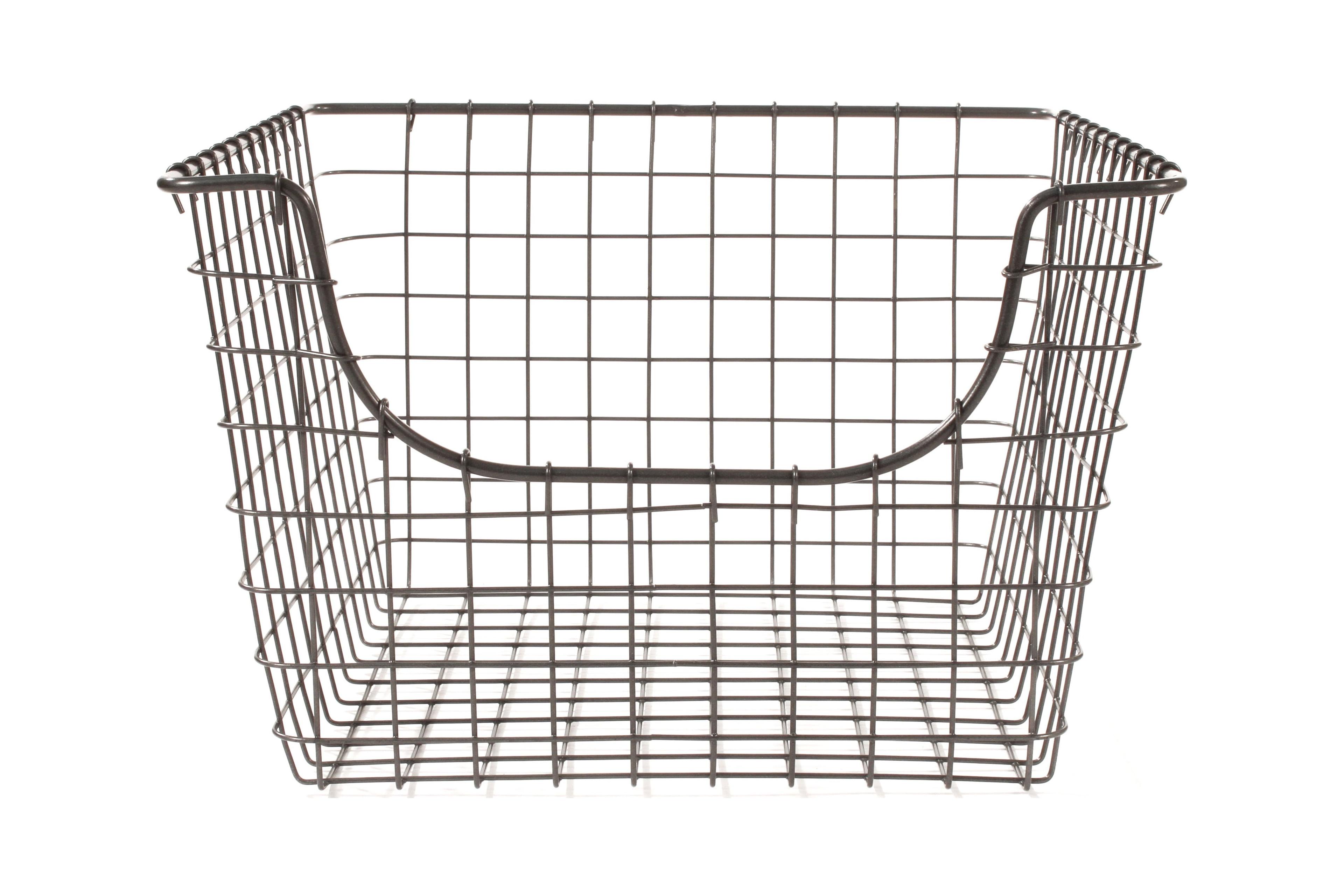 Rustic Chic Industrial Gray Rectangular Wire Storage Basket