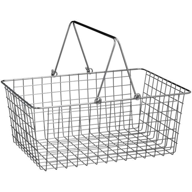 Spectrum Diversified Large Wire Basket: Metal Storage Utility, Multicolored, 21.5" W x 11.75" H, No Assembly Required