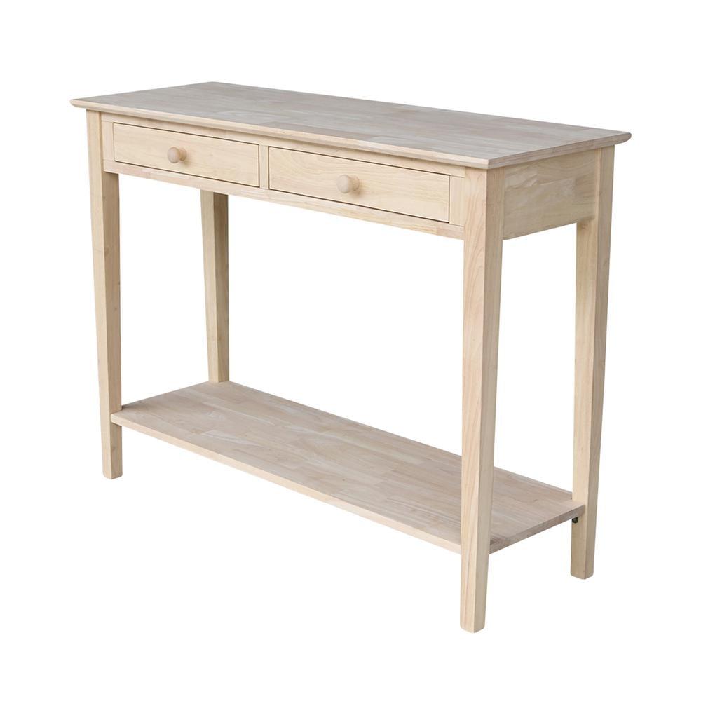 International Concepts Spencer Server-Wood: Hardwood Entryway Table with Drawers & Fixed Shelf