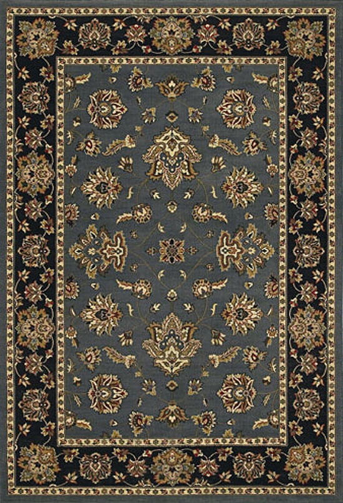 Ariana Blue and Black Hand-Knotted Synthetic Area Rug 4' x 6'