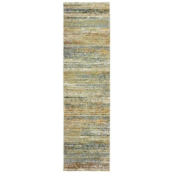 Oriental Weavers Atlas Area Rug 8037J Gold Striped Banded 2' 3" x 8' Rectangle