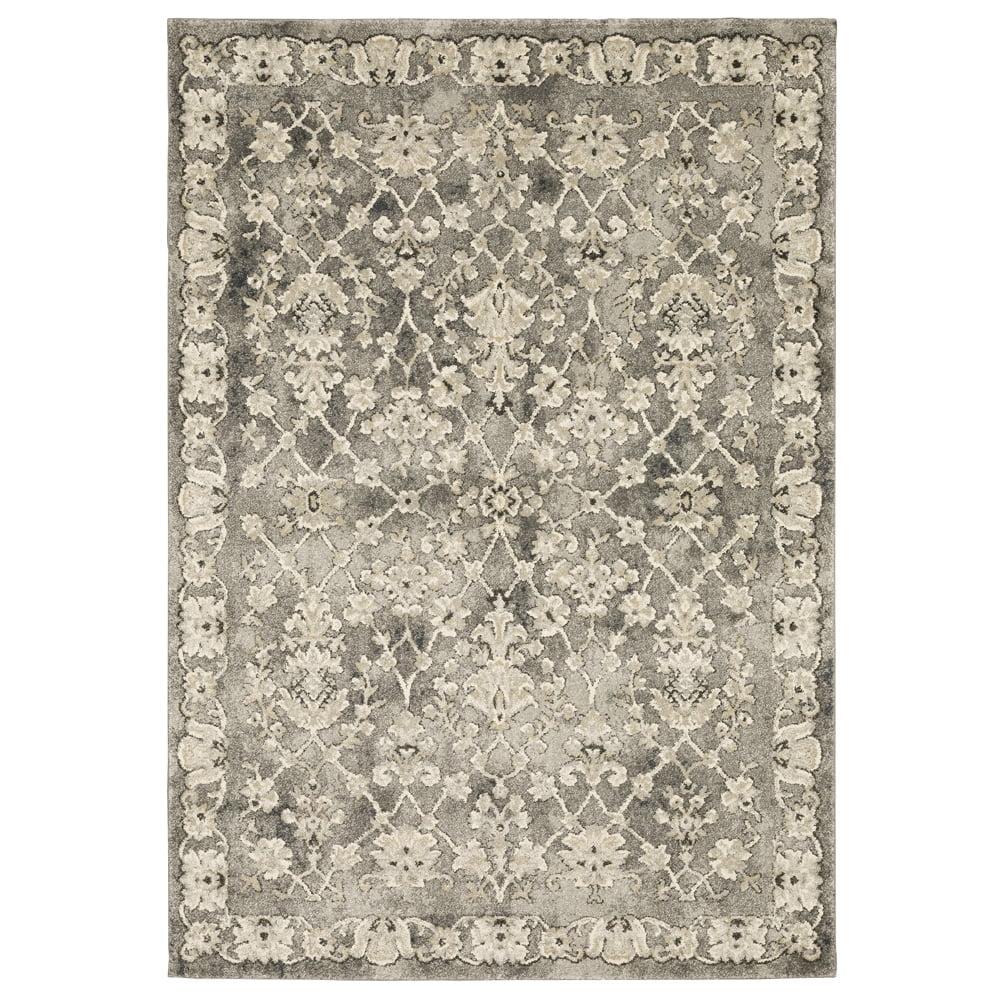 Oriental Weavers Florence Area Rug 1002E Grey Scrolls Faded 6' 7" x 9' 6" Rectangle